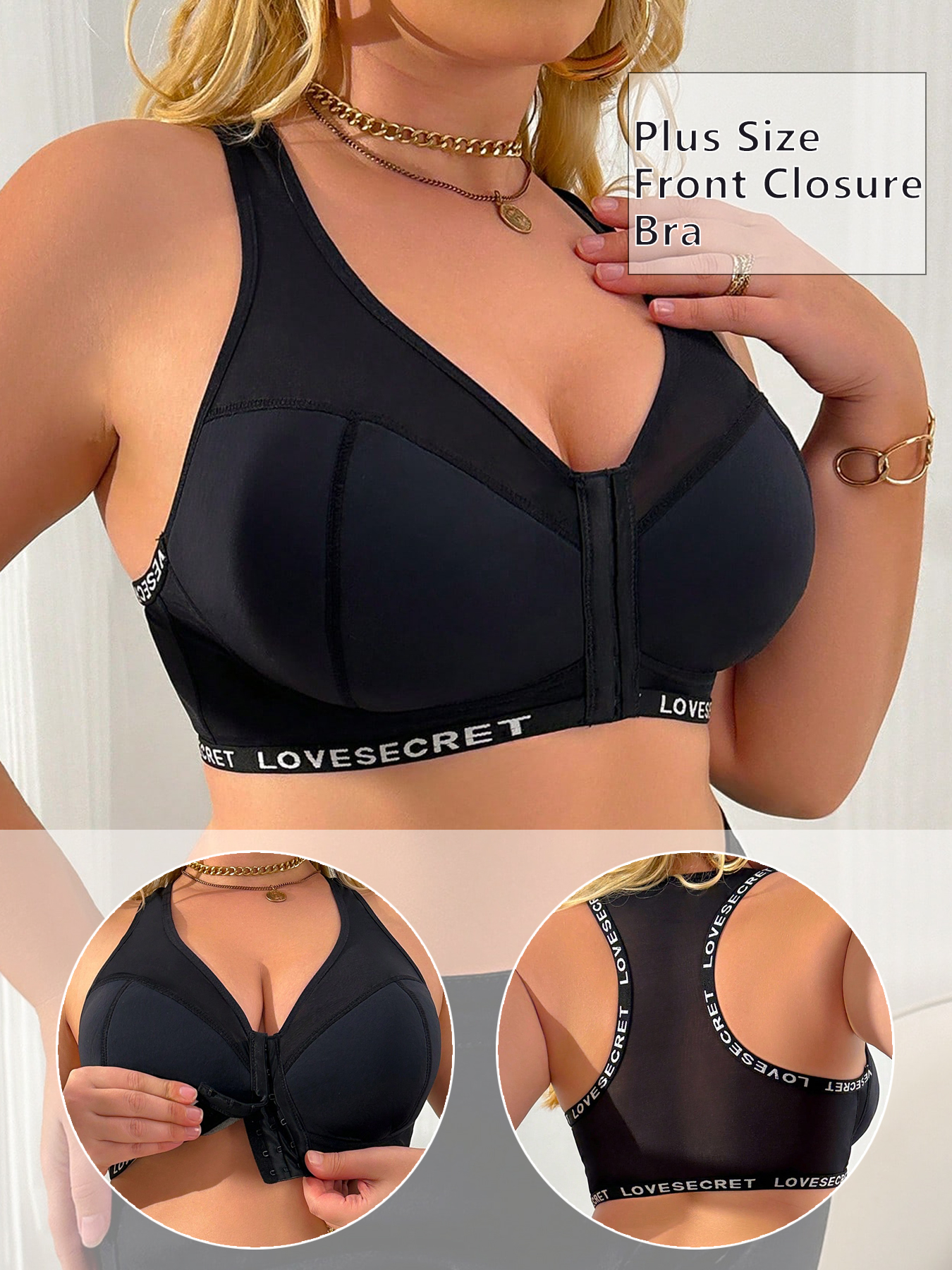 Women Plus Size Lace Bra Front – Full Coverage Bra Bewertung und Preis
